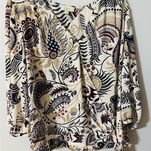 LOFT Women's Multicolor Patterned Top